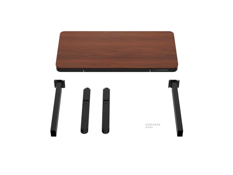 Activejet -skrivebord med elektrisk højdejustering 140x70 ET119W-C sort/valnød, Sort, Valnød, 45 kg, 725 - 1225 mm, Træ, Rektangulær form, Stål