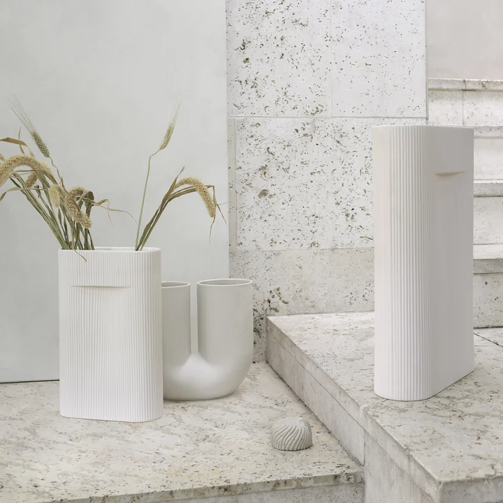 Muuto - Ridge Bodenvase, H 48,5 cm, beige