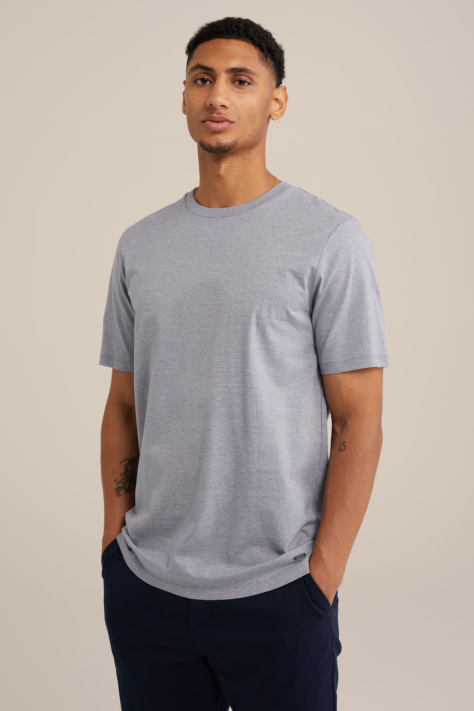 T-shirt met dessin Van Gils Blauw