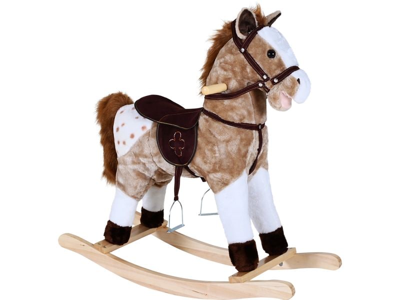 Knorrtoys Schaukelpferd Levi Braun/Weiss Schaukelpferd