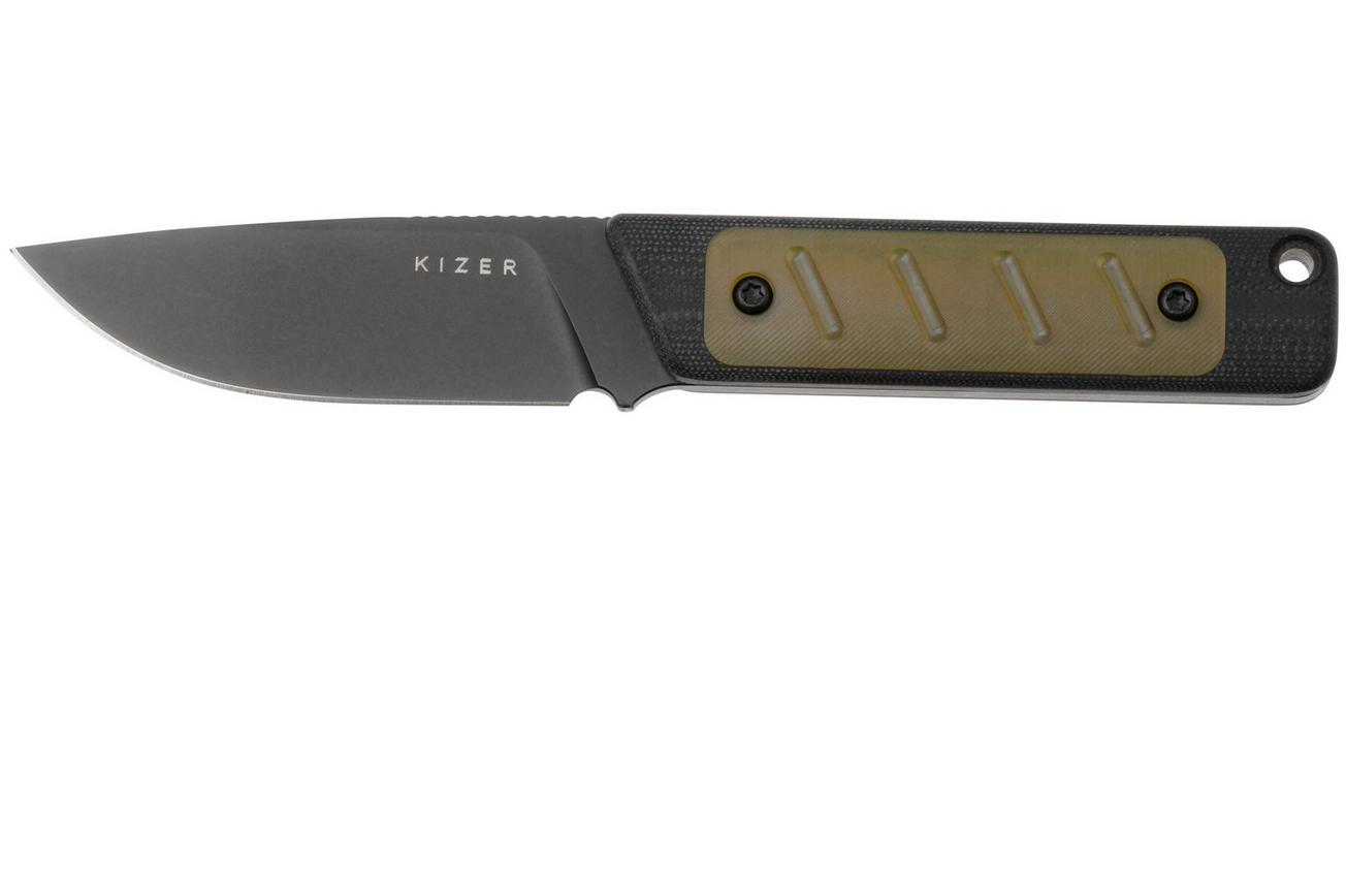Kizer Smolt K1063A4, Black D2, Black G10/PEI Inlay vaststaand mes, Jonathan Styles design