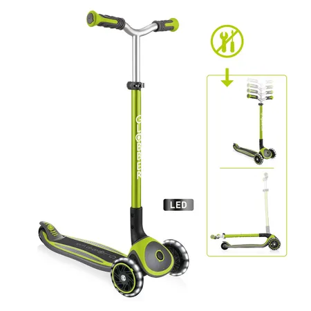 Authentic Sports Globber Master Lights lime grün, mit Leuchtrollen