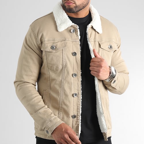 Veste Jean Interieur Mouton 1880 Denim Beige