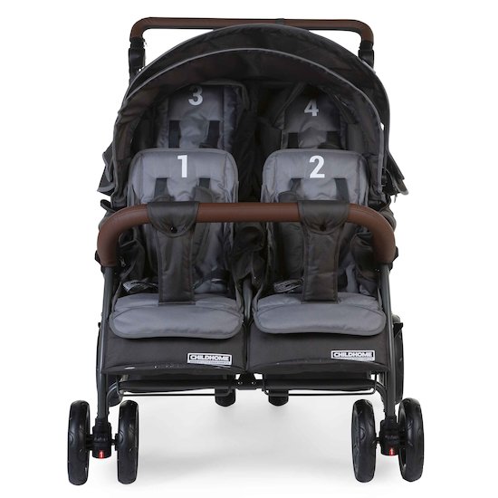 Poussette Quadruple avec frein auto + housse de pluie + pare-soleil   New Anthracite        de               Childhome