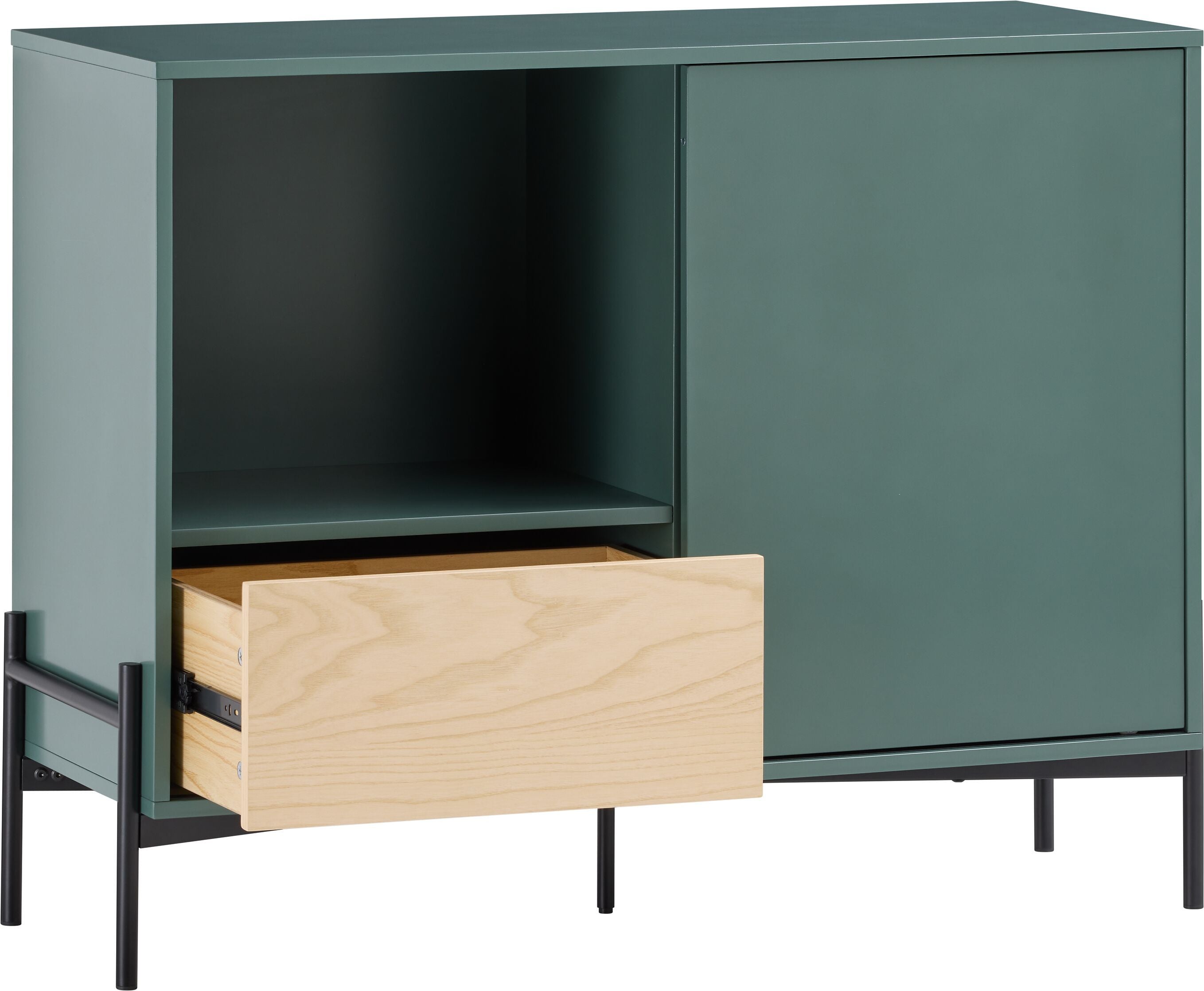 OLSEN Highboard - Grün / B: 100.0 cm x T: 40.0 cm x H: 80.0 cm