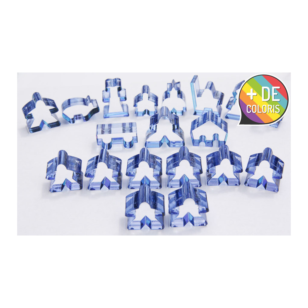 Carcassonne - Set de 19 Meeples Transparents