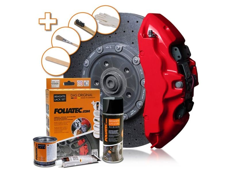 Foliatec Bremssattel Lack Set, Rot Ausreichend für die Lackierung von 4 Bremssätteln