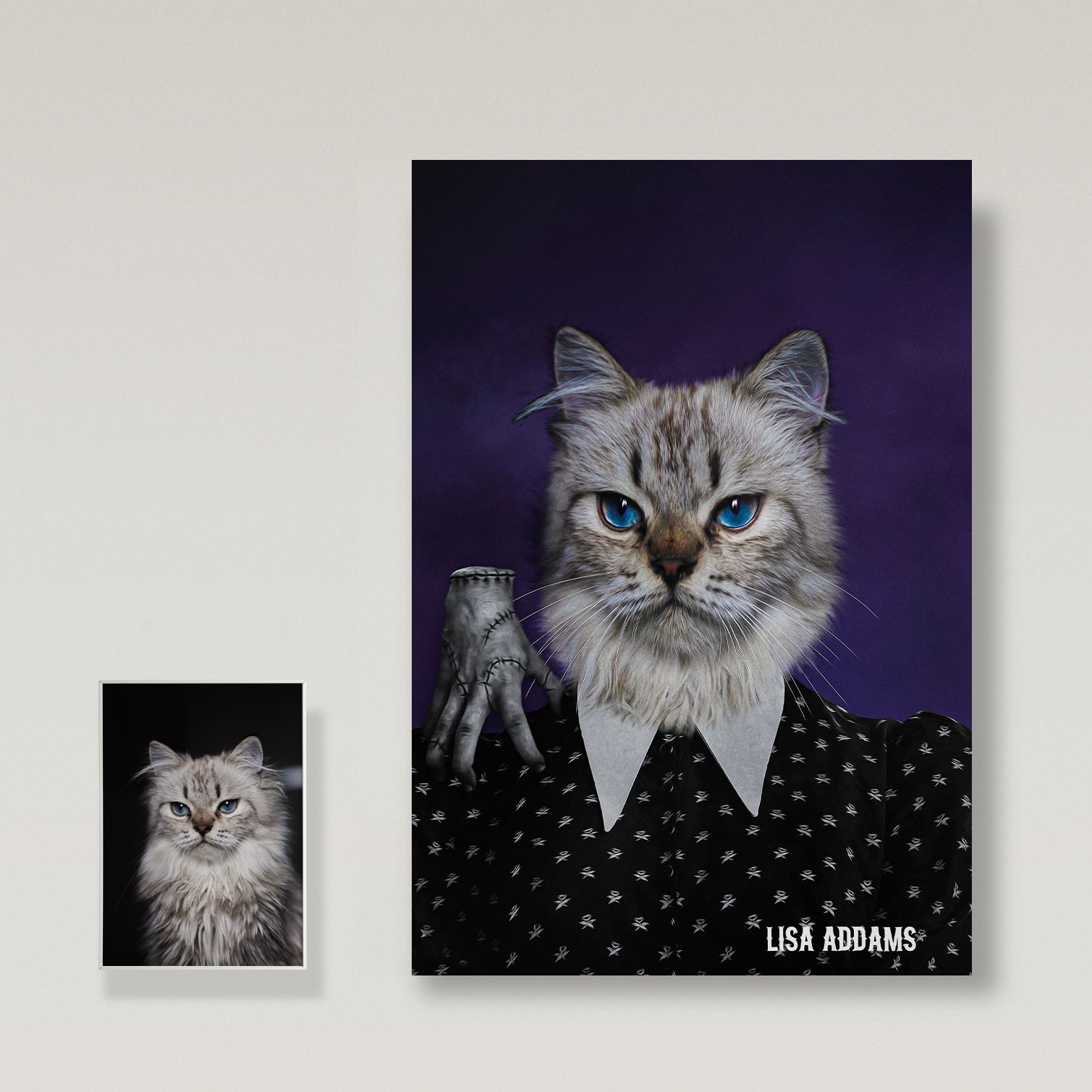 Pôster Pet Story Addams - Retrato personalizado do seu animal de estimação para casa