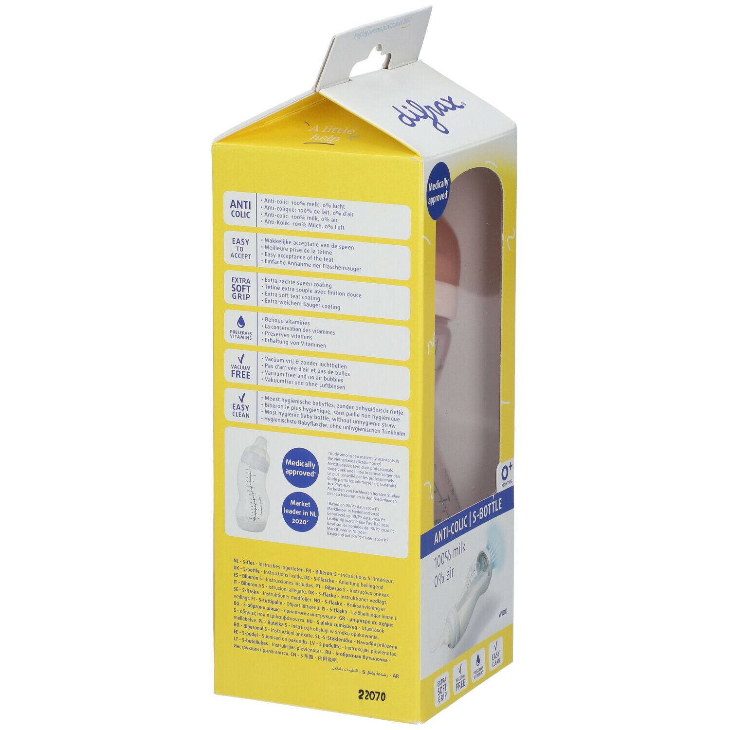 difrax® Anti-Kolik Babyflasche S Wide - Blossom 310 ml