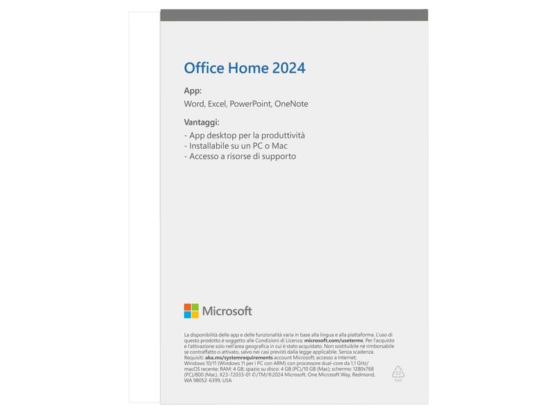 Microsoft Office Home 2024 Vollversion, Italienisch Das aktuelle Office für Zuhause, Schule und das Studium
