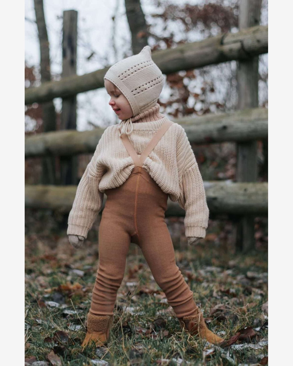 Ullstrømpebukse u/ føtter m/ sele | Wooly Footless Tights