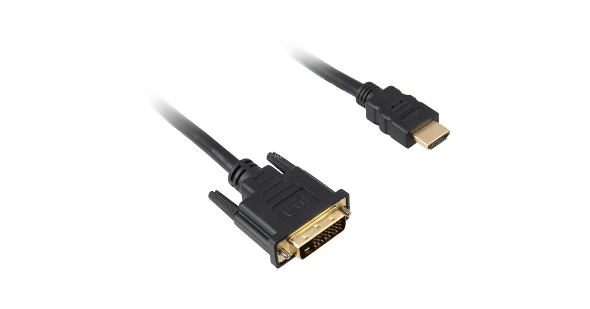 SharkoonHDMI > DVI-D (24+1) kabel  (Zwart, 1 meter)