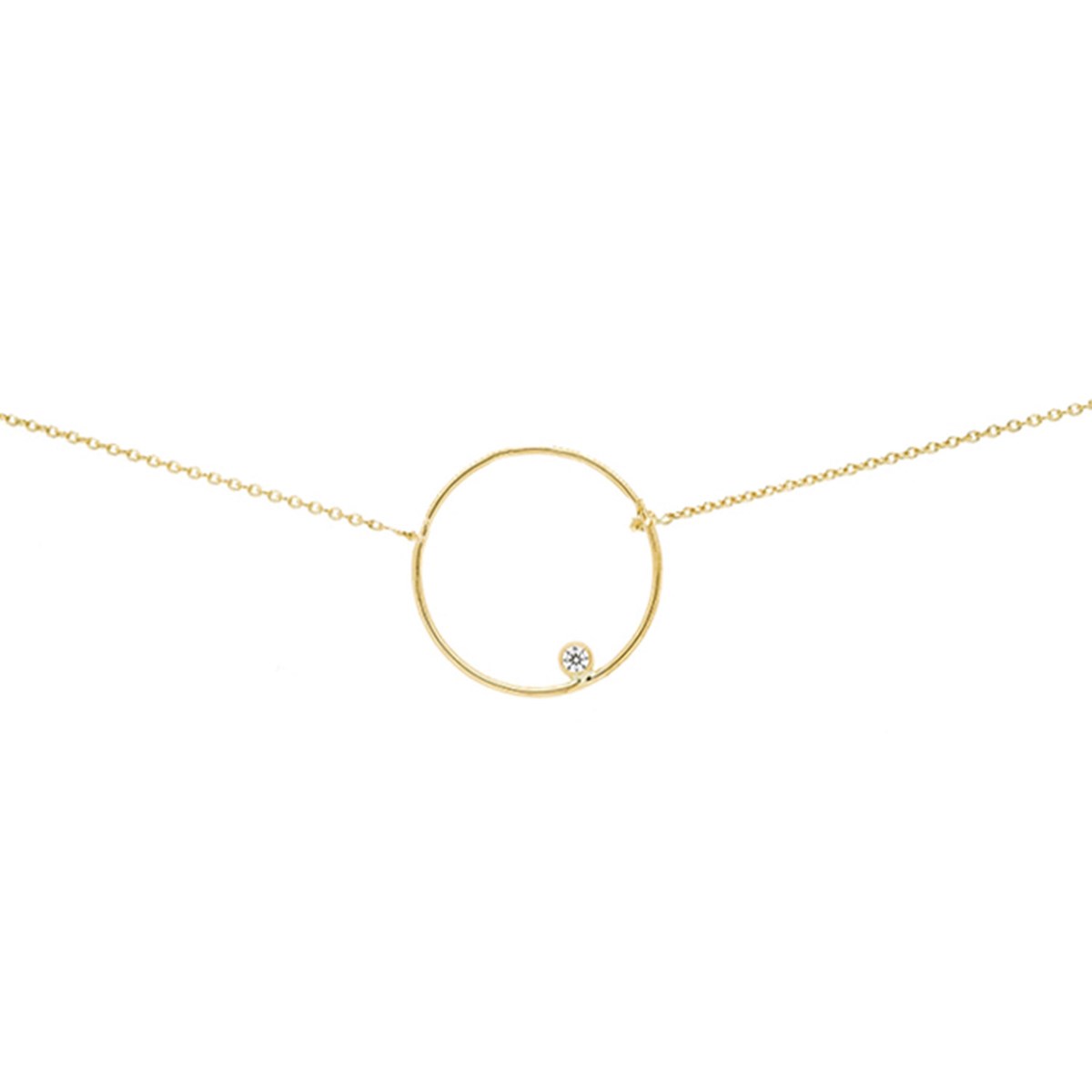 Collier Brillaxis cercle or jaune 18 carats diamant