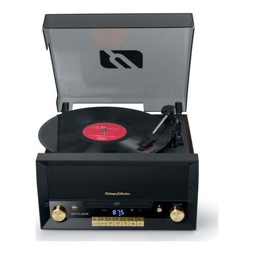MT-112 W Pladespiller Mikrosystem FM BT CD USB Retro