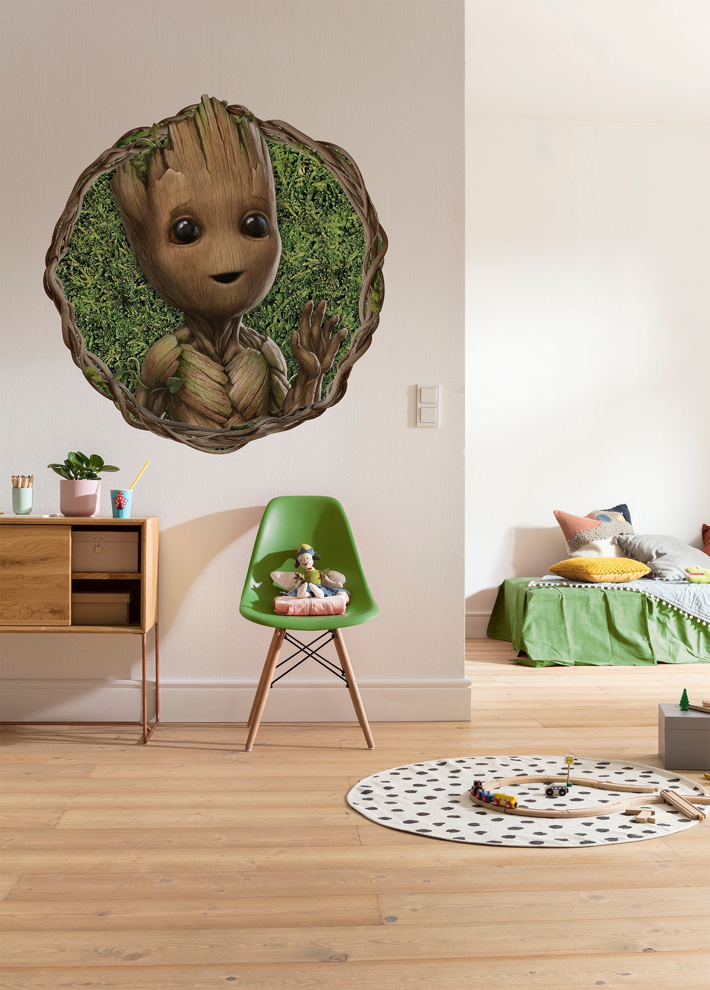 Komar Wandtattoo »selbstklebendes Vlies - Groot Little Twig - Grösse 125 x 125 cm« rund und selbstklebend