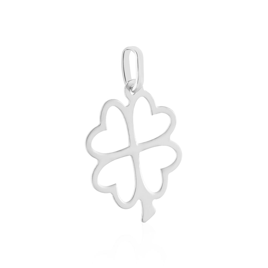 Pendentif Koulmia Trefle Diamante Or Blanc
