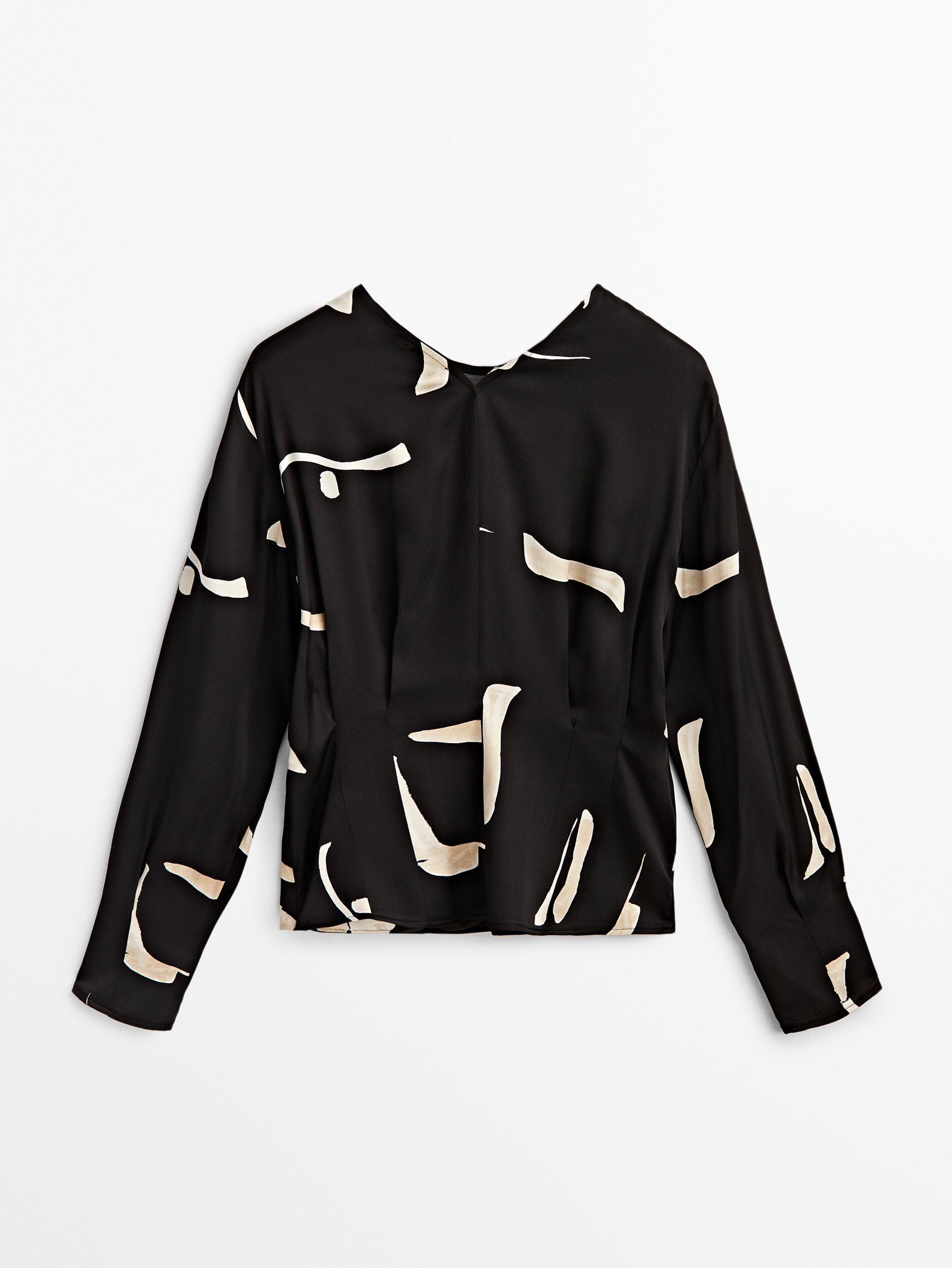Camisa com estampa abstrata - PRETA