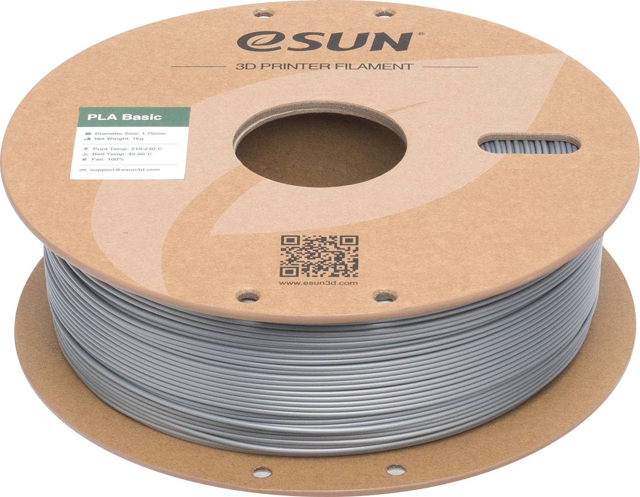 eSUN  PLA-Basic Silver, 1,75 mm / 1000 g    Allround PLA Material in Silber