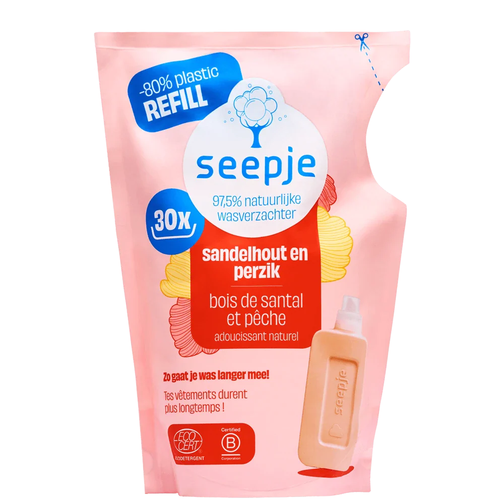 Seepje Wasverzachter Navulling Sandelhout En Perzik (750 ml)