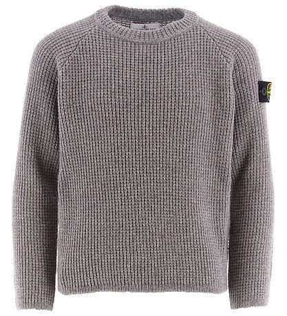 Stone Island Bluse - Uld/Viskose - M?rkeGråmeleret
