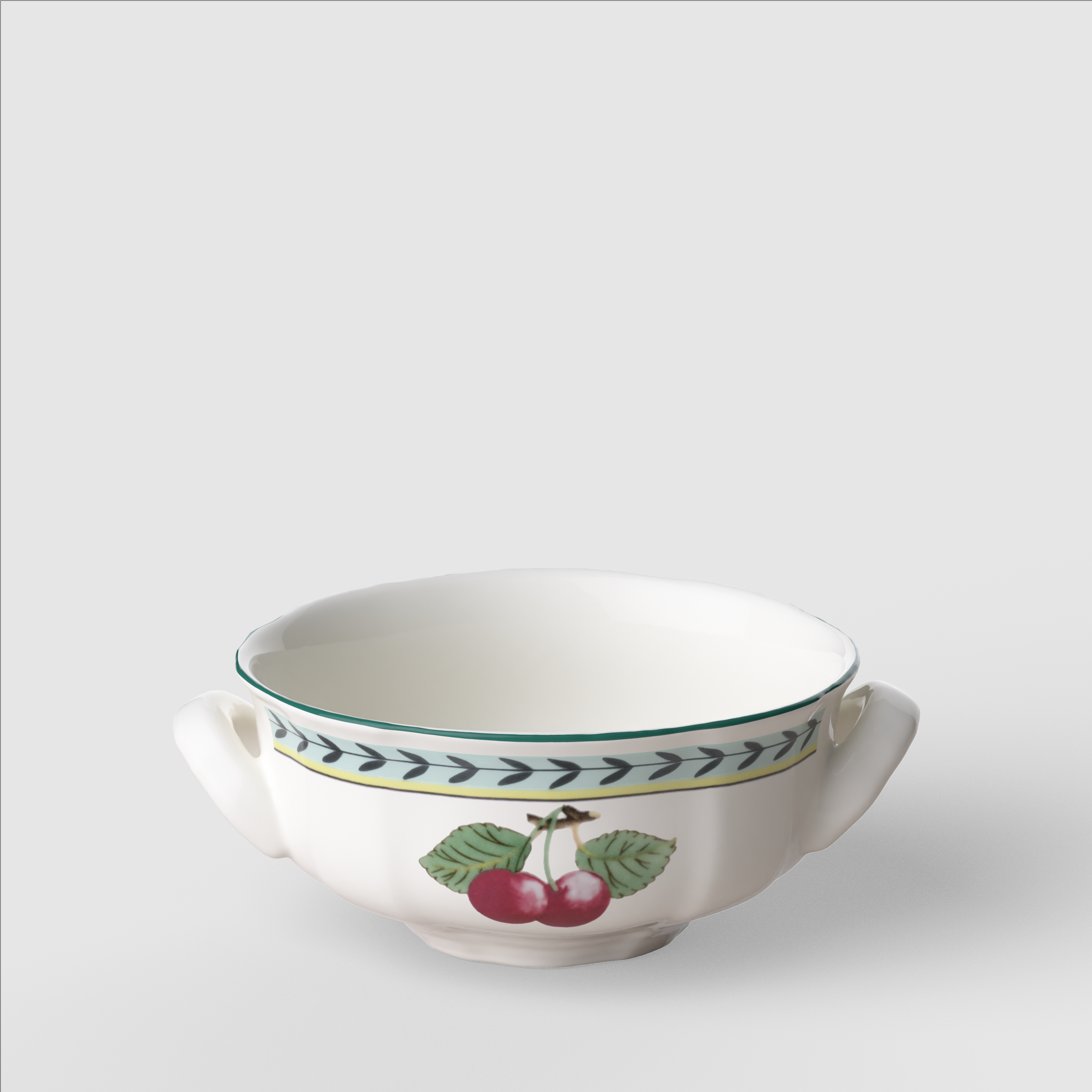 French Garden Soup cup Multi-colored, 5.7'' x 4.8'', Premium Porcelain