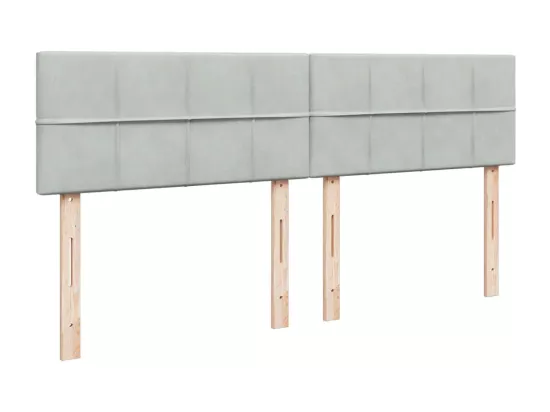 Sommier à lattes de lit et matelas Gris clair 180x200cm Velours