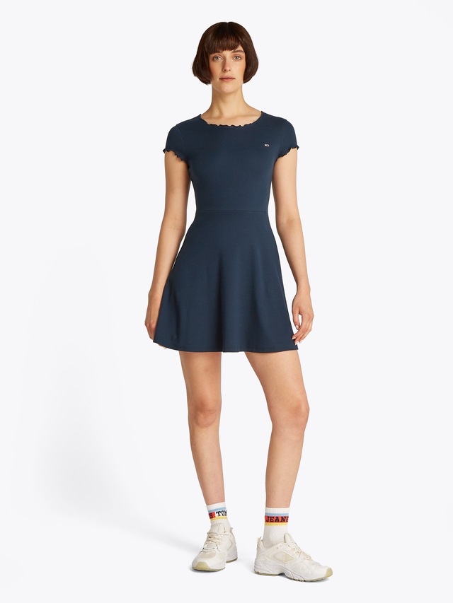 Tommy Jeans Curve Skaterkleid »TJW BABYLOCK F&F DRESS EXT« in Grossen Grössen, Fit & Flare Form