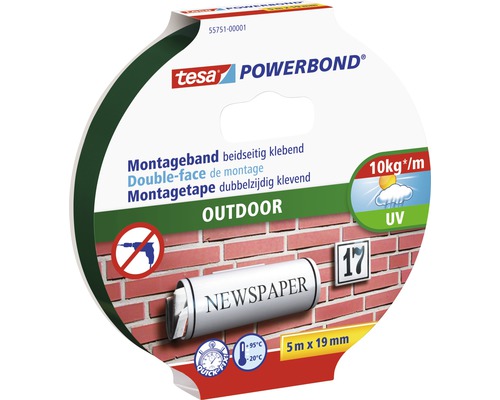 tesa Powerbond montagetape buiten 5m x 19mm