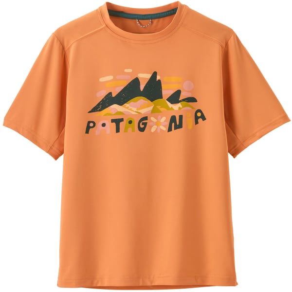 T-shirt randonnée PATAGONIA K'S CAP SW T-SHIRT FITZ ROY SUPERBLOOM/HEIRLOOM PEACH