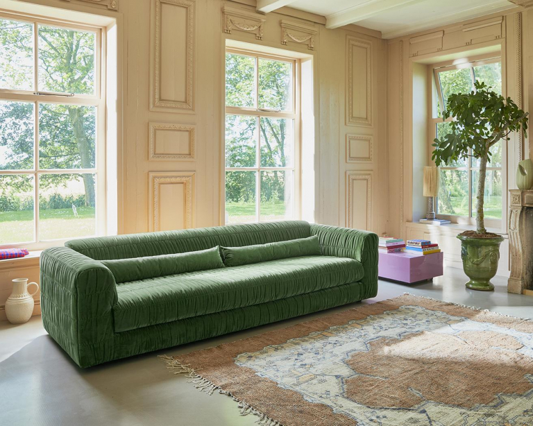 HKliving Club Couch 4-zits bank Wise Blossom