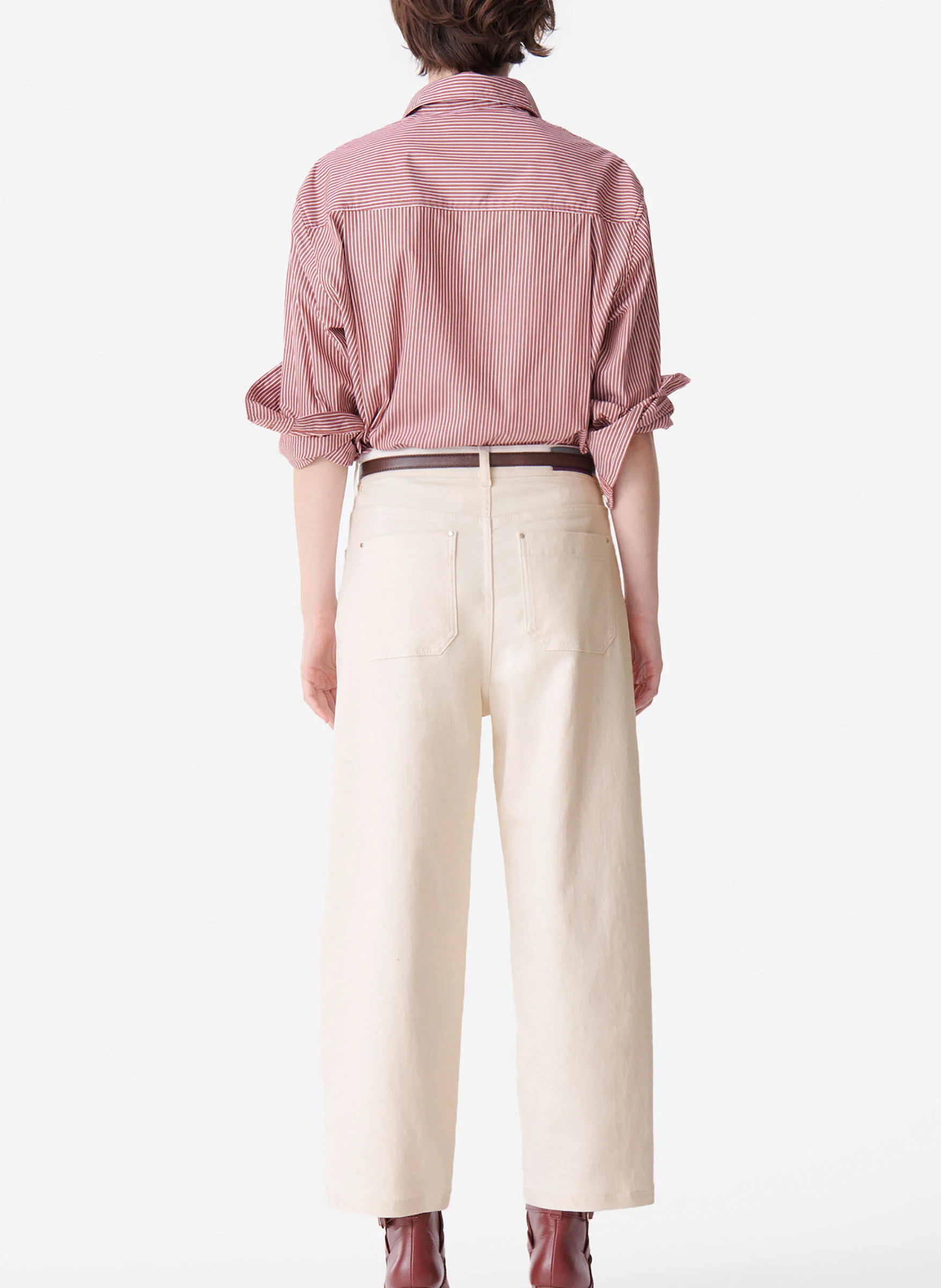 CALEB - Jean boyfriend en coton | Blanc