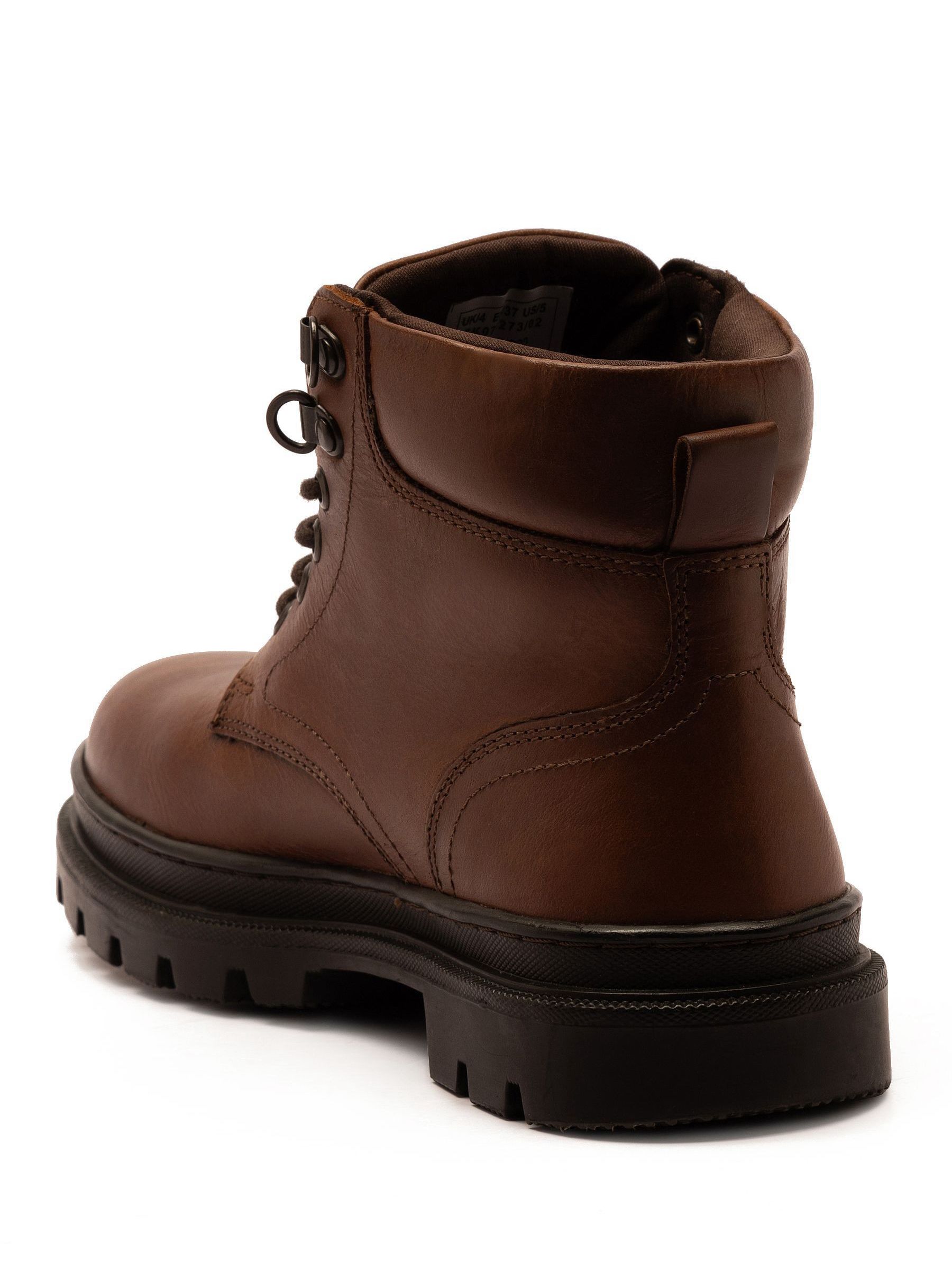 Bruin - Off The Hook Jones Leren Vetersluiting Casual Enkelboots