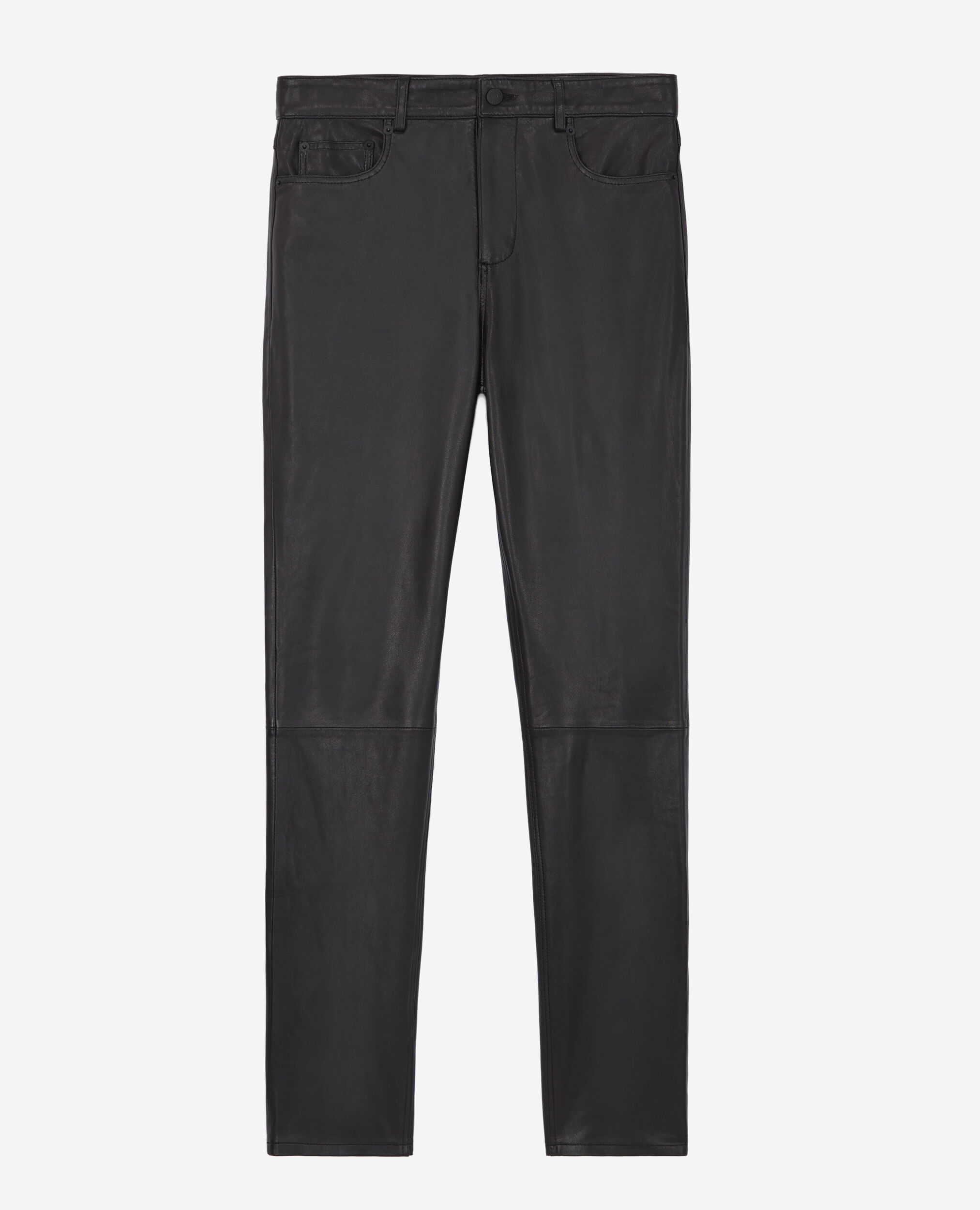Pantalon slim en cuir noir