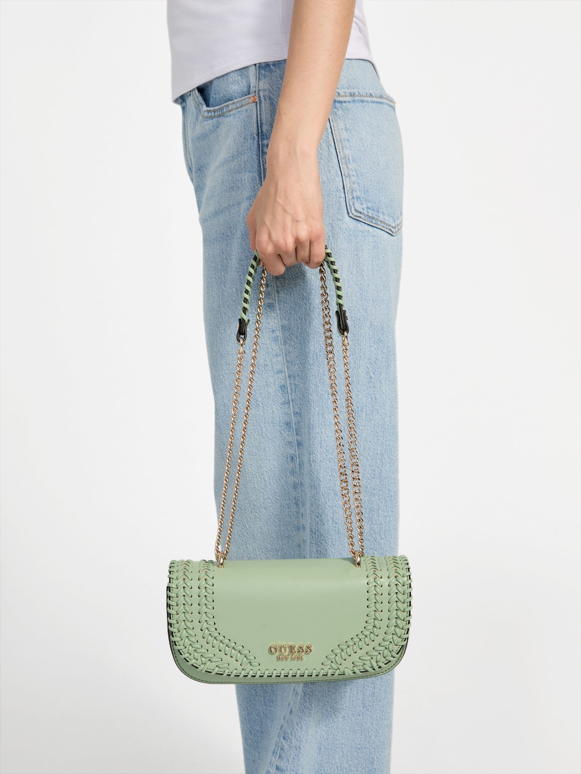 Bolsa transversal conversível Tatum com costura aparente
