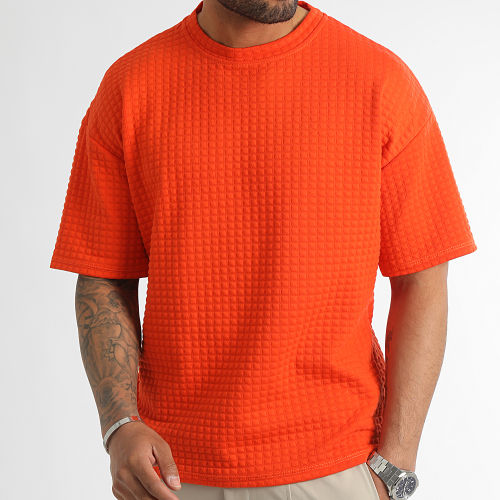 Tee Shirt Texturé Square Large 0173 Orange