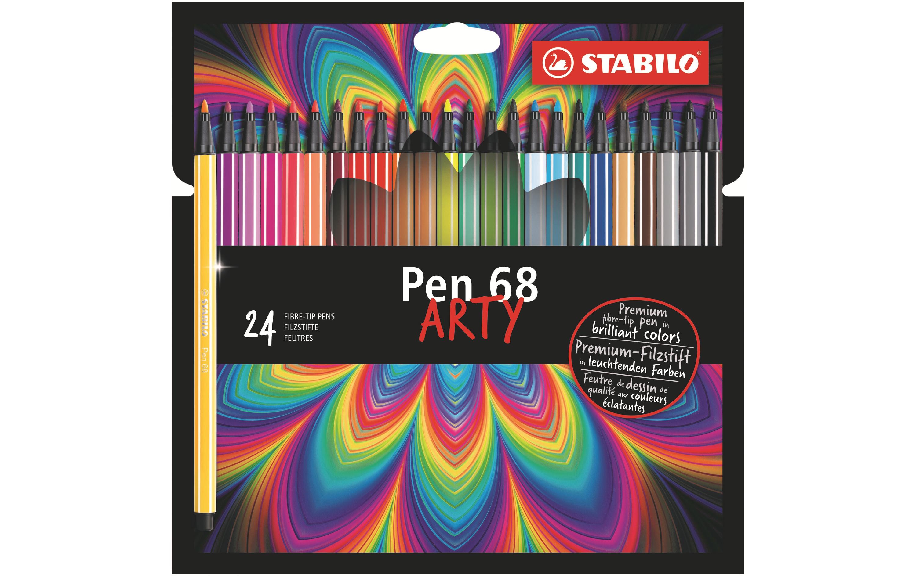 Fineliner Pen68 Arty, 24 StückFilzstift in leuchtenden Farben