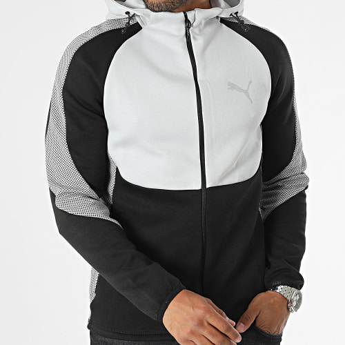 Sweat Zippé Capuche Evostripe 675930 Gris Noir