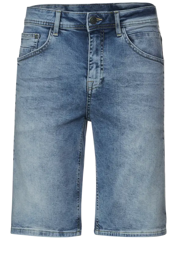 Regular Fit Jeansshorts - light blue random wash
