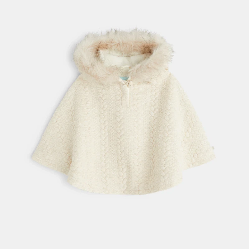 Manteau-pull à capuche fourré beige bébé fille Beige