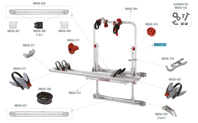 Fiamma Tragestruktur unten passend für Carry Bike 200 DJ Sprinter / Crafter - Fiamma Ersatzteilnummer 98656-541