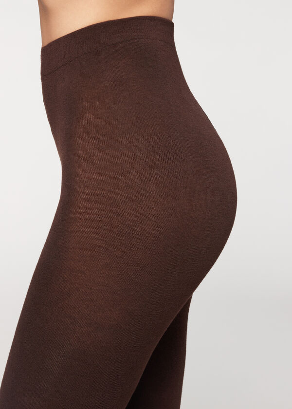 Meias-calças em mistura macia de modal e cashmere