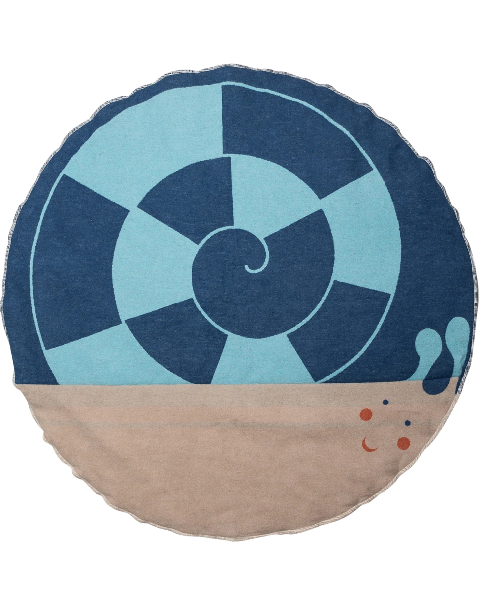 Krabbeldecke JUWEL - SCHNECKE (Ø 120) in blau