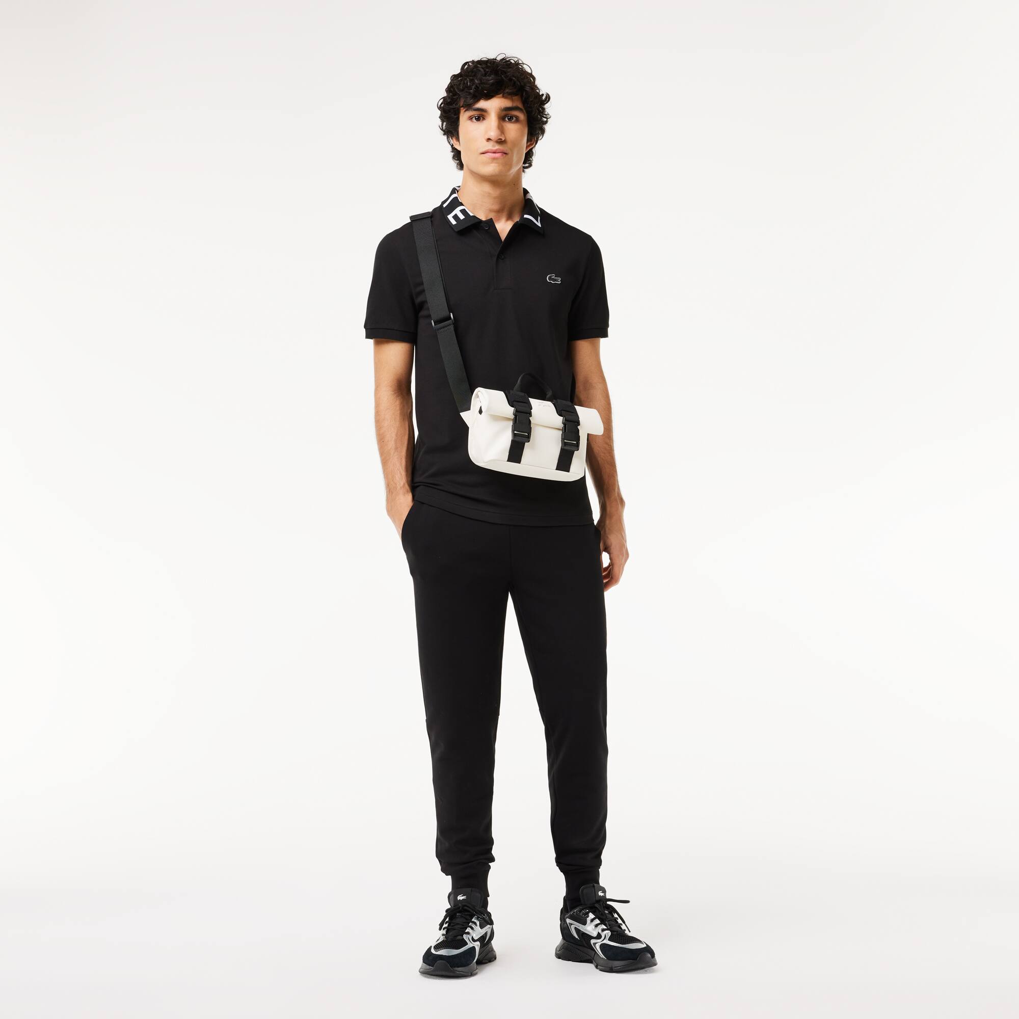 Polo Lacoste Movement avec col jacquard Manches Courtes - Noir - Lacoste - Homme