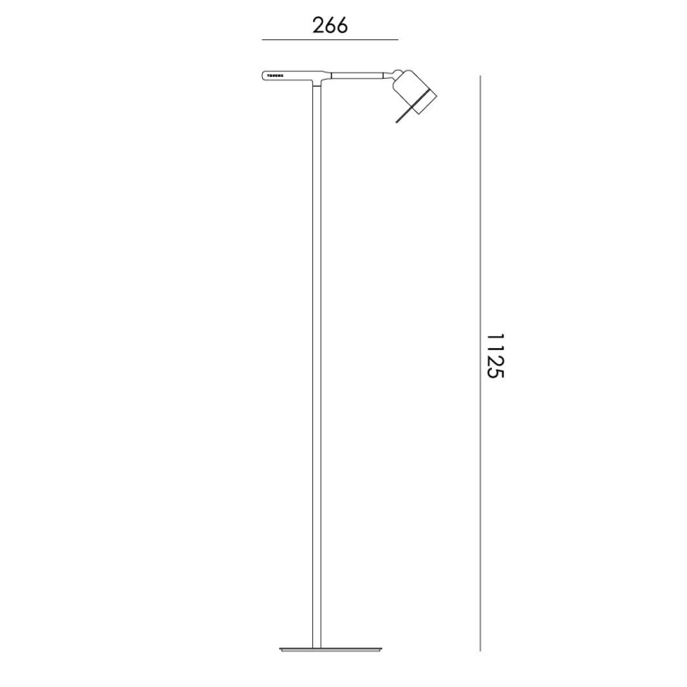 Tonone One Straight vloerlamp LED oplaadbaar Smokey Black