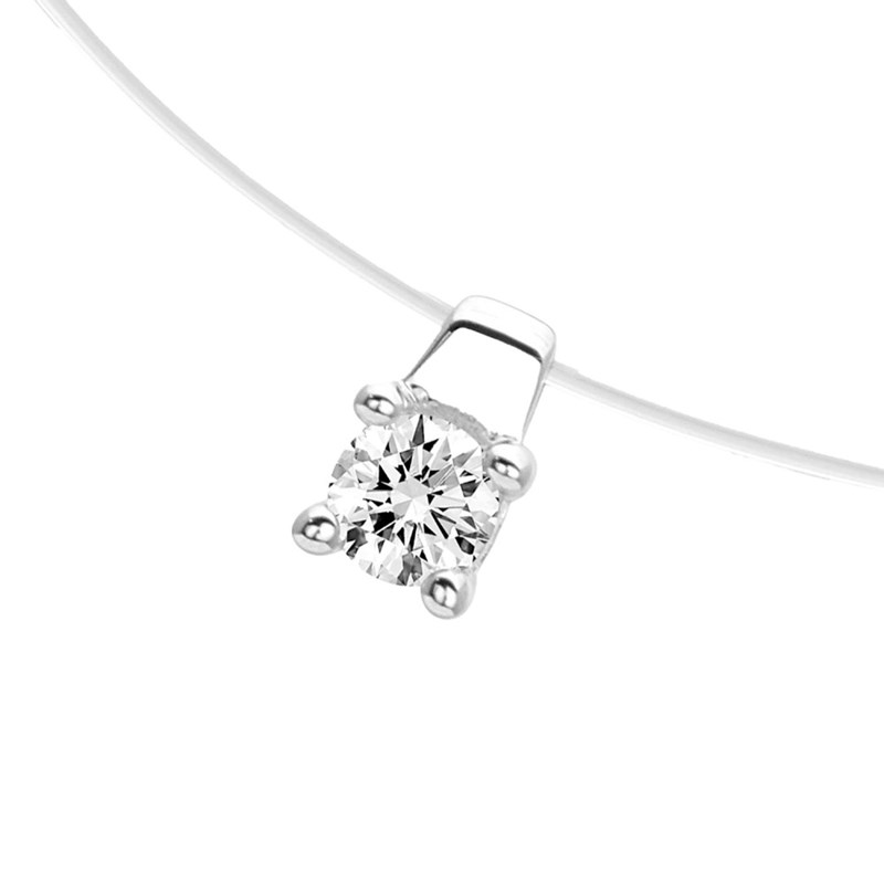 Collier Femme - Or 18 Carats - Diamant 0,18 Carats - Longueur : 42 cm