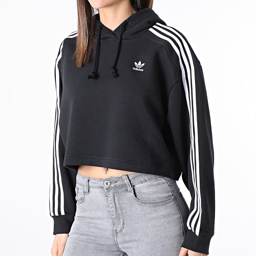 Sweat Capuche Femme Crop HC2016 Noir