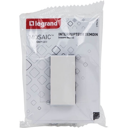 Poussoir 6 A - Mosaic Easy-Led - 1 module - à composer - blanc