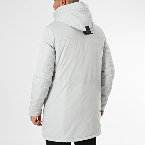 Parka Capuche Gris Clair