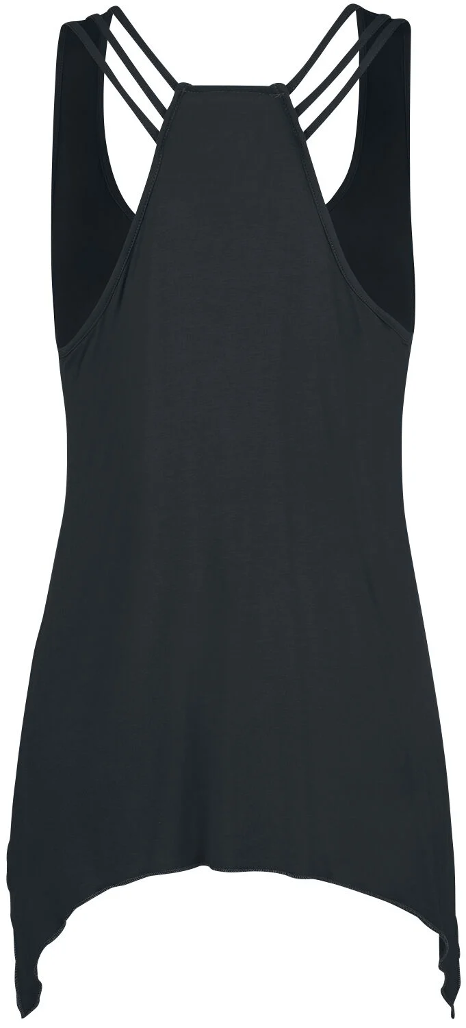 Haut Noir Avec Rubans Décoratifs Et Col Rond | RED by EMP Top