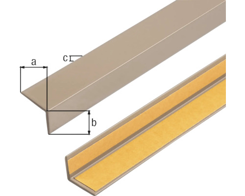 Zelfklevend hoekprofiel, aluminium macchiato, 14,5x11,5x1,5 mm, 2m